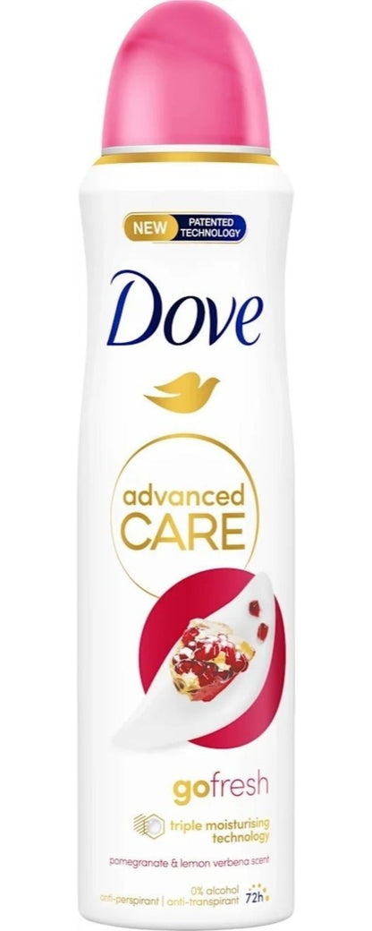 Pomegranate & Lemon Verbena Body Spray for Women Dove Go Fresh 150ml Long Lasting Freshness Quick Dry Invisible No White Marks Non-Sticky Lightweight Daily Deodorant Spray for Gym Travel 5oz