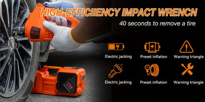 5 Ton Electric Hydraulic Car Jack with Built-in Air Pump – Portable Car Lift for SUV MPV Truck, Tire Replacement & Emergency Roadside Use, Optional Electric Impact Wrench