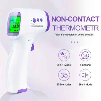 Non-Contact Forehead Thermometer Digital Infrared – 1-Second Instant Reading, Fever Alarm, 3-in-1 Forehead & Object Mode, FSA HSA Eligible, Silent & Memory Mode, 3 Backlights