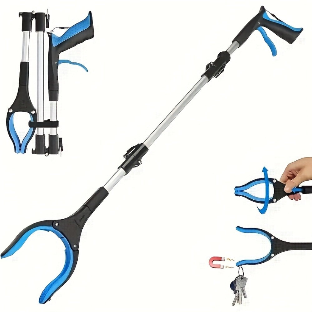 Reacher Grabber Tool Foldable with Magnetic Tip – Long Reach Pickup Helper for Seniors, Lightweight Picker Upper for Home, Kitchen, Garden, High Shelves & Trash Pickup
