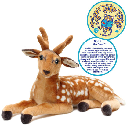 Large Deer Stuffed Animal Plush 21 Inch – Dorbin the Deer Soft Realistic Woodland Plush Toy by Viahart, CPSIA Safe with Character Story, Birthday Gift for Kids Animal Lovers