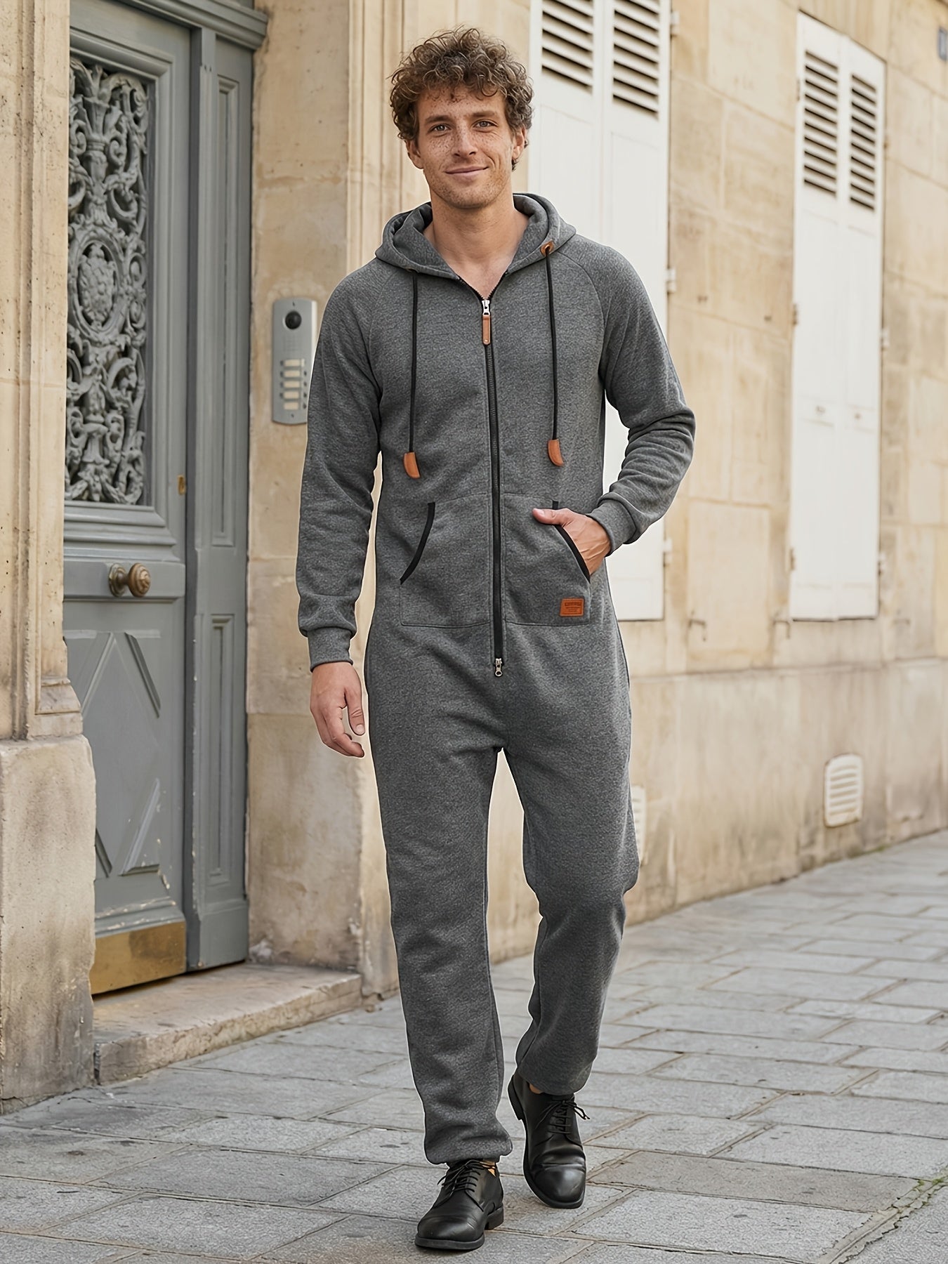 Men's Hooded Coveralls - Full-Zip One-Piece Design Style 6741