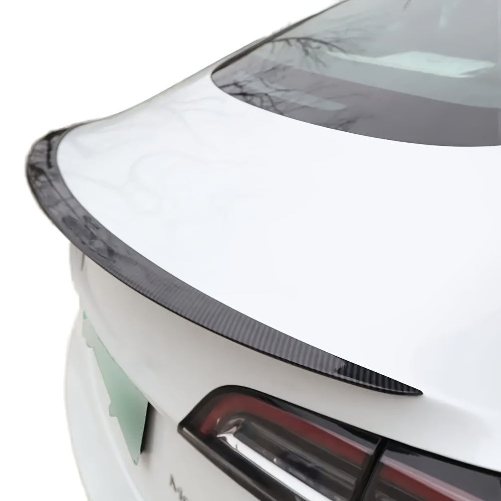 for Tesla Model 3 Rear Wing Single-layer Rear Trunk Spoiler with Carbon Fiber Texture Easy to Install
