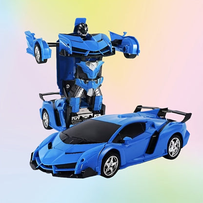 Transforming RC Robot Car for Kids 2.4GHz – One-Button Deformation Stunt Car 360 Drift LED Lights, Remote Control Toy Gift for Boys Ages 3 4 5 6 7 Birthday Easter Christmas (Red/Blue/Yellow)