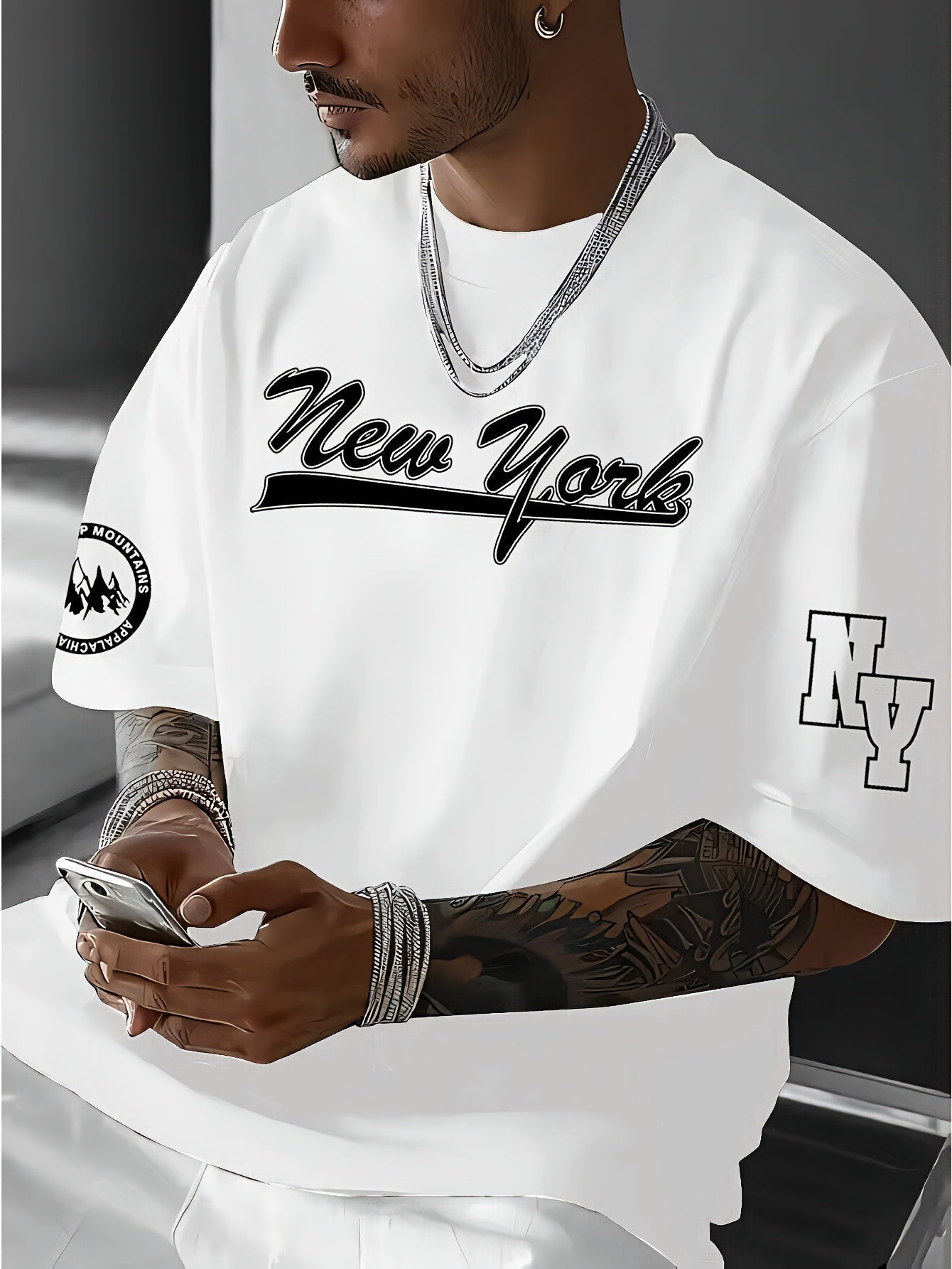 Men's Patriotic T-Shirt - Crew Neck Short Sleeve Streetwear Style 199973
