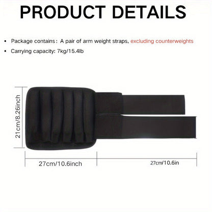 Adjustable Wrist Straps with Detachable Ankle Weights 2pcs | Unisex Nylon Fitness Bands for Strength Training Jogging Running | Versatile Weightlifting Workout Accessories Black