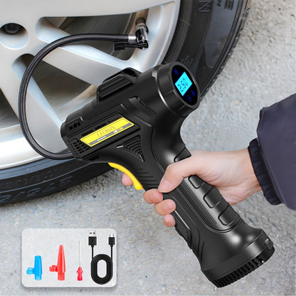 Portable Tire Inflator Air Compressor 150 PSI Cordless with Auto-Shutoff Digital Pressure Gauge LED Light Wireless USB Charging for Car Motorcycle Bike Ball