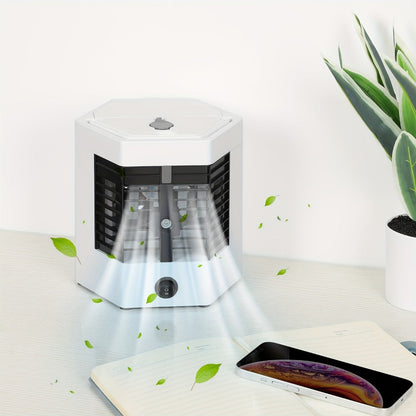Portable Ice Cooler Fan | Mini Personal Air Conditioner with Water Ice Cooling, Anti-Leak Design & Replaceable Filter, Compact Desktop Cooler for Bedroom, Office, Camping & Tent Use – Fast Cooling