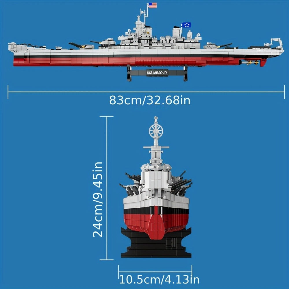 Battleship Model Building Kit 2228PCS – USS Missouri BB-63 Military Historical Warship Construction Set FC4203, Adult Collector Display Model, Unique Gift for History Buffs Men Teens Ages 14+