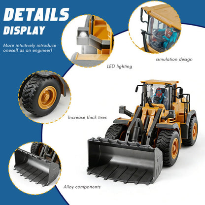 RC Wheel Loader Toy 1:20 Scale 2.4GHz 9-Channel Remote Control Construction Truck with Realistic Lights & Sounds – Building Vehicle Toy for Kids Boys Ages 6+ | Best Birthday Christmas Gift