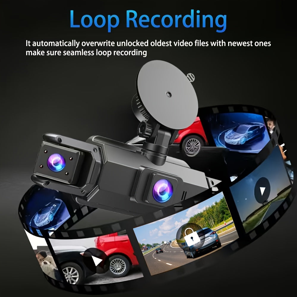 360 ° 3/4-channel 1080P High-definition Ultimate Safety Driving Recorder Set, Dash Camera for Cars, Night Vision, Loop Recording - Car, 24/7 Recording Parking Mode Monitor, WDR, G-Sensor, Optional 32GB Card