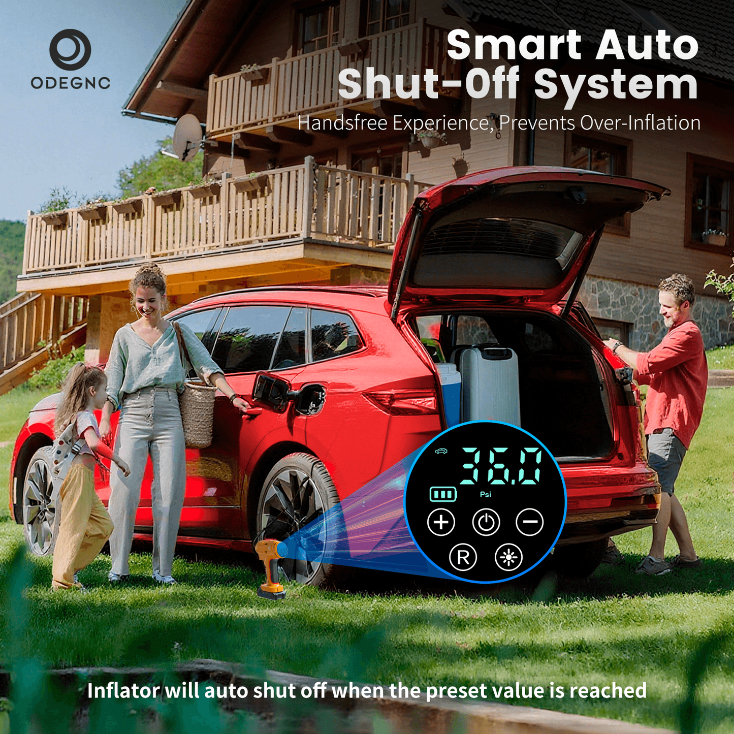 Portable Air Pump Inflator 160PSI – Auto Shut-Off, 35L/min, Dual Power (Battery/12V Car), Digital Gauge, 3-Mode LED Light for Car Tires, Bikes, Balls & Air Mattresses