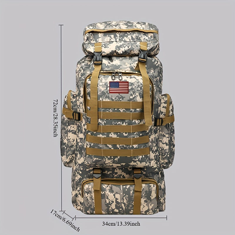 Military Hiking Backpack 80L – Tactical 3-Day Assault Pack Oxford Fabric DIY System for Camping Hunting Travel Unisex