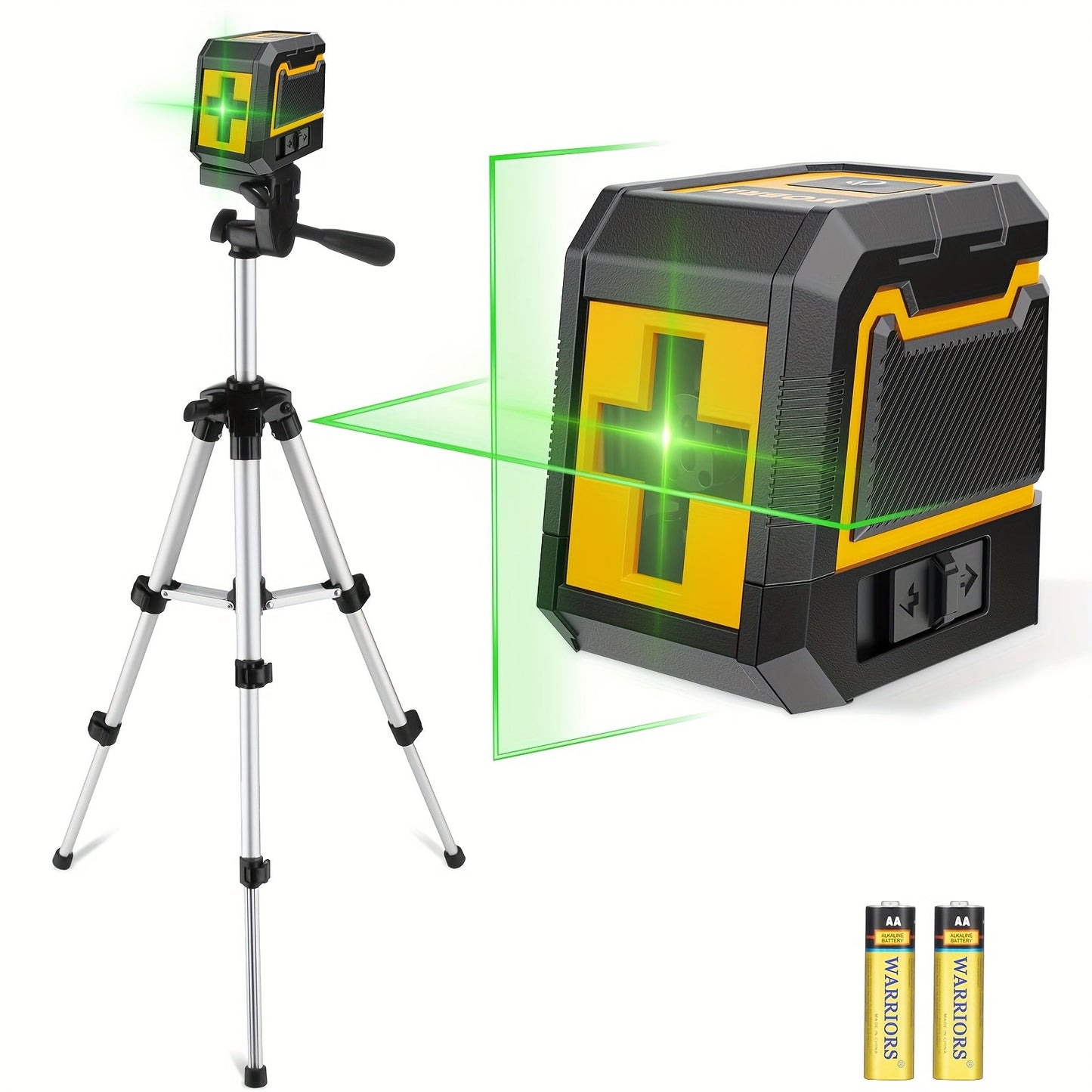 Green Laser Level Self-Leveling with Tripod – Horizontal & Vertical Cross Line Laser for Construction, Tiling, Home Renovation & Interior Decoration