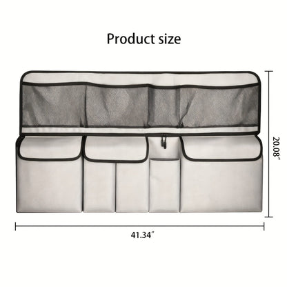 Car Trunk Organizer Bag - High Capacity Oxford Cloth Rear Seat Storage with Adjustable Dividers & Storage Pockets, Universal Fit for Cars, SUVs & Trucks