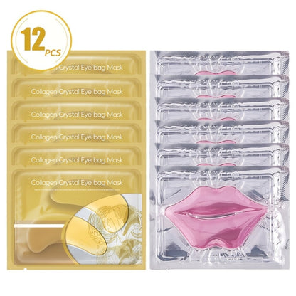 Hyaluronic Acid Eye & Lip Mask Patches — Overnight Hydrating Sleeping Mask Set for Deep Moisture, Anti-Dry, Plumping & Smoothing, Nourishing Skincare Gift for Women, 6/12/18 Pcs