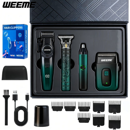 Men's Electric Grooming Kit 4-in-1 — Hair Clipper, Beard Trimmer, Electric Shaver & Nose Hair Trimmer Set, Gradient Design, 2-Piece & 4-Piece Options, Perfect Gift for Husband Dad Boyfriend