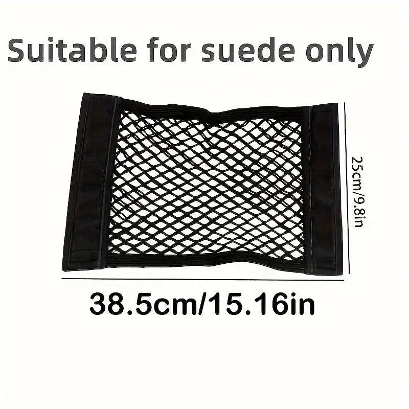 Heavy-duty Car Trunk Organizer, Double-layer Mesh Storage Bag with Elastic Edges and Hook-and-loop Fasteners - Suitable for SUVs, Sedans, Trucks - Securely Holds Bottles, Tools, Fire Extinguishers - Easy-to-install Car Interior Accessory