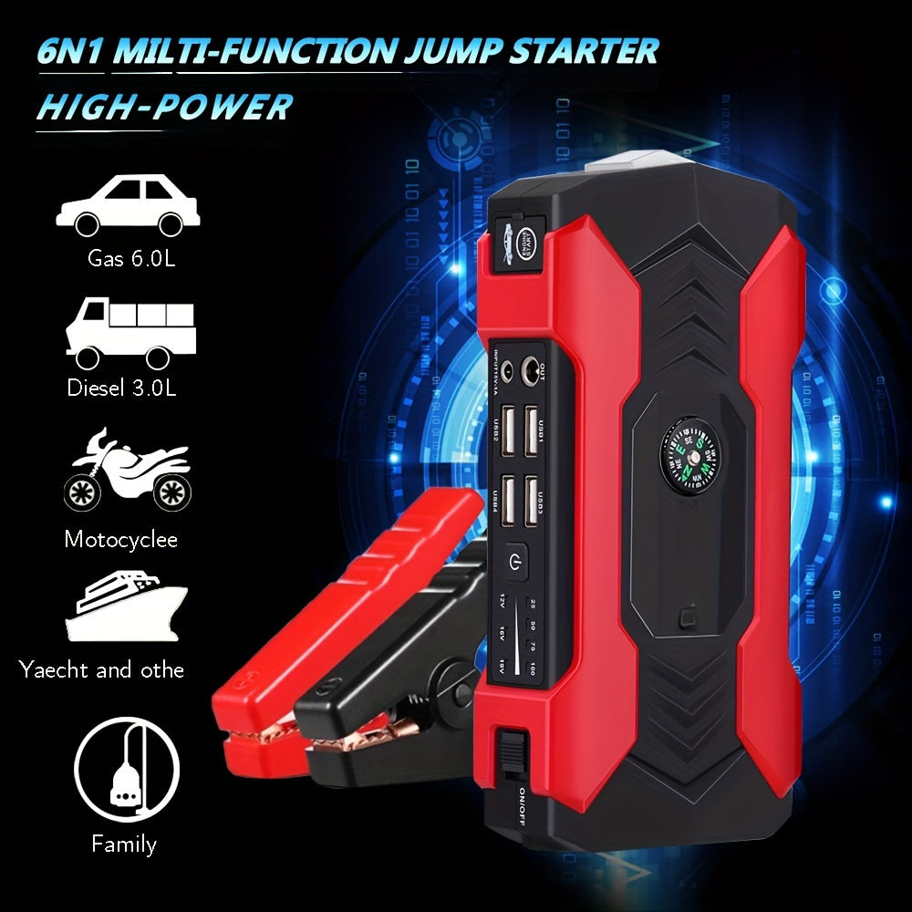 Portable Car Starter, Peak Battery Jumper Starter Portable, Car Battery Jumper Box, 12V Portable Starter for 2.11gal Gasoline And 1.85gal Diesel Cars