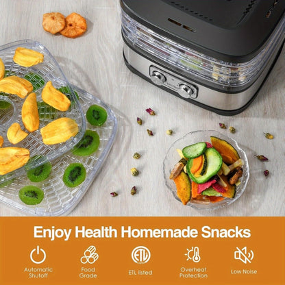 Food Dehydrator 240W with Temperature Control | BPA-Free Dishwasher-Safe Trays, Electric Food Dryer for Jerky, Fruits, Herbs & Vegetables, Recipe Book Included – 5-Tray & 8-Tray Options