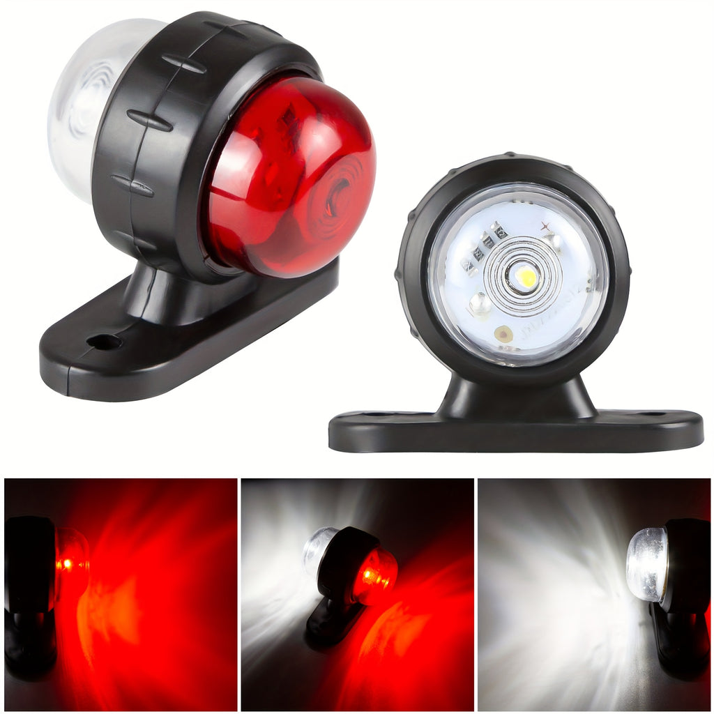 10pcs 12-24V Double-Sided Car Truck Side Indicator Lamps Red Amber Blinker Signal Indicator Lamp for Trailer Lorry Caravan