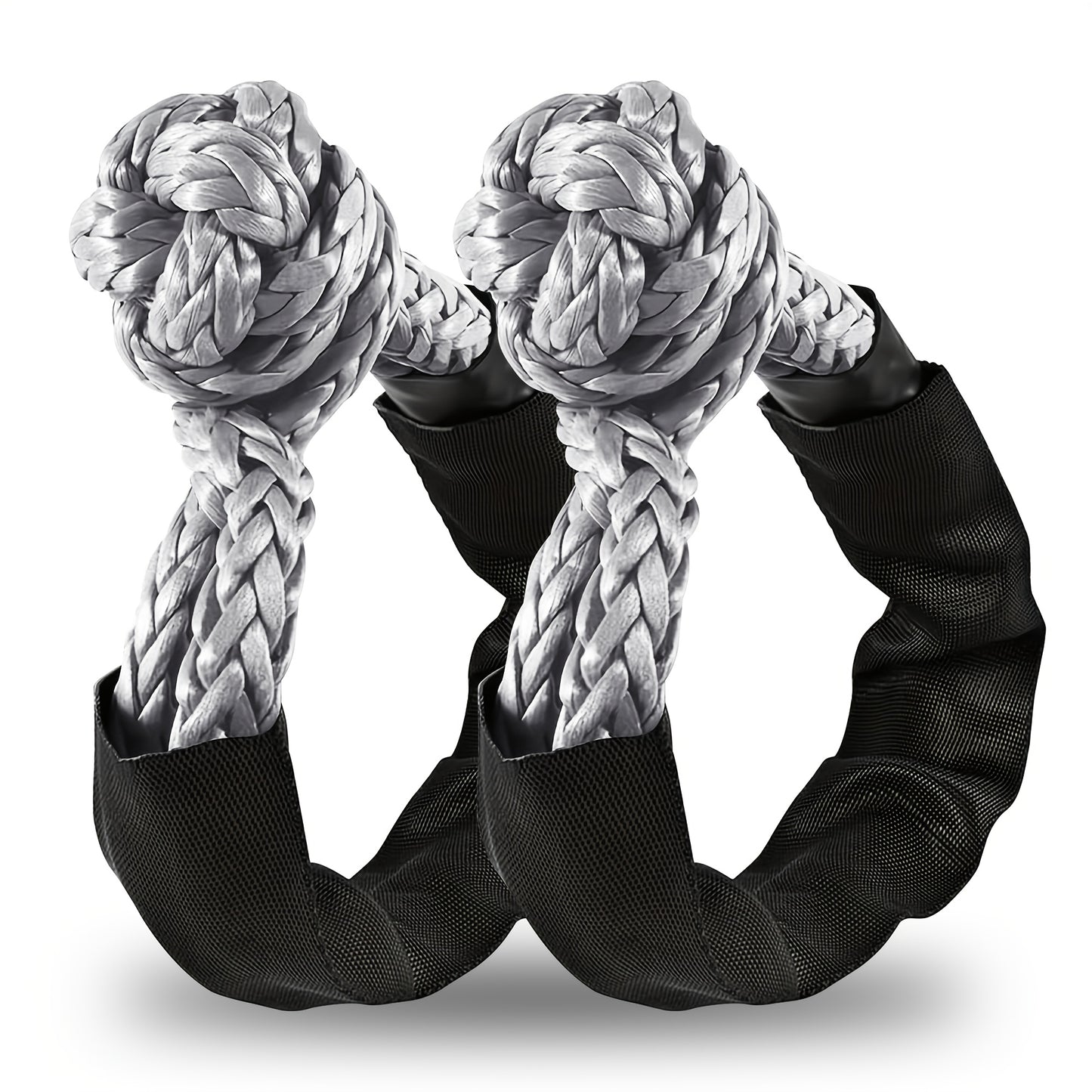 Synthetic Soft Shackle Rope, 56000 Lbs Breaking Strength with Protective Sleeve, Heavy Duty Tow Shackles for Off-Road, Truck, Jeep, SUV, UTV, ATV