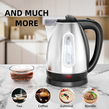 Electric Kettle 1200W Fast Boiling 1.8L Stainless Steel BPA-Free Auto Shut-Off Boil-Dry Protection 360 Swivel Base for Coffee Tea Kitchen Camping Office Home