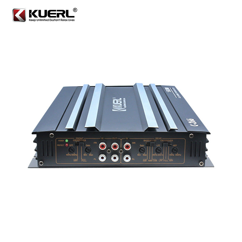 4-Channel Class D Car Stereo Amplifier - Aluminum Alloy Pure Bass Power Amp for 12V Trucks, Boats, UTVs & Motorcycles