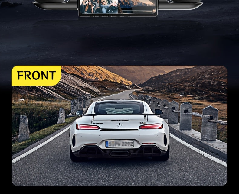 AXH 360° Panoramic 3/4-Lens Quad Dash Cam with Dual Front and Rear 1080P Cameras, Suitable for Cars, 4-Channel (Front/Rear/Left/Right), with 3.16-inch IPS Display, Night Vision, Loop Recording, 24-Hour Parking Monitoring, G-Sensor/Motion Detection