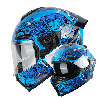 Motorcycle Full Face Helmet DOT Adults Street Bike Dual Visor Sun Inner Shield Anti Fog Pinlock Shield HJAH15