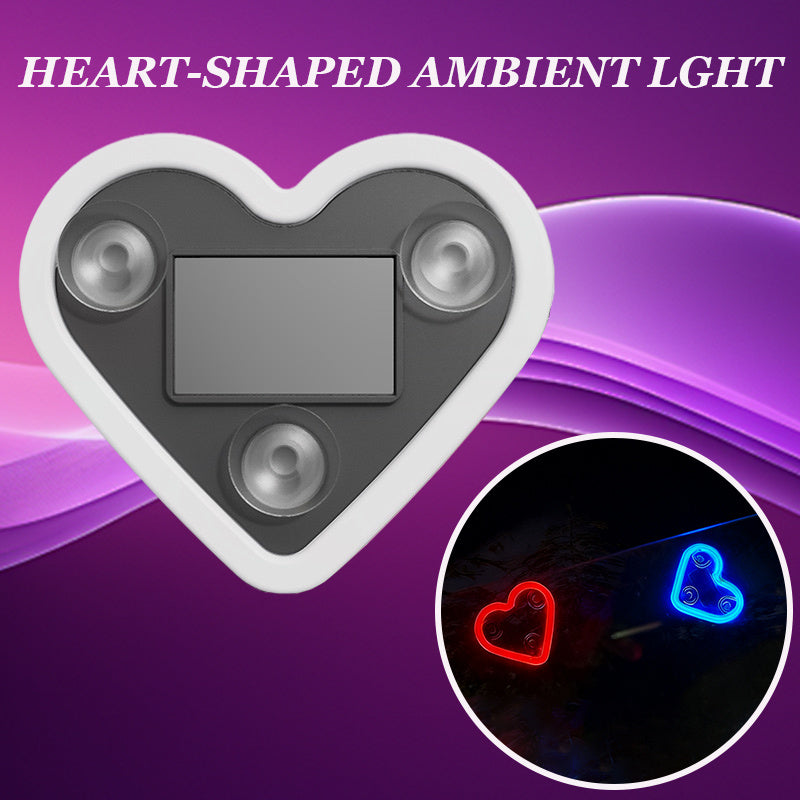 Set of 2 Car Interior Neon Heart Lights Available in Blue, Pink, Red, Ice Blue, Rechargeable Via Solar Or USB, Featuring 5 Lighting Modes, Perfect for Decorating Car Dashboards And Home Parties, an Ideal Gift for Couples During Halloween, Christmas