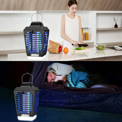 IPX4 Waterproof Bug Zapper Plug-In – Electric Flying Insect Trap with LED Light & ABS Housing, Indoor Mosquito Zapper for Home, Bedroom, Kitchen & Patio, Safe Chemical-Free Fly Trap – Black
