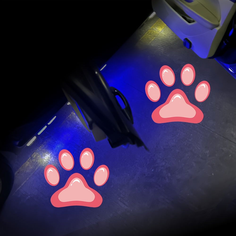 2pcs Door Light Logo LED Projector Car Door Step Courtesy Welcome Lights Cute Pattern Projection Light Festive Atmosphere Door Night Light