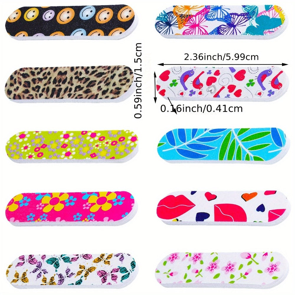 Nail Files Bulk 150 Pack Double Sided Emery Board Colorful Floral Oval Shape Disposable Nail File Set for Nail Shaping Smoothing Home Manicure Pedicure Salon Supply Women