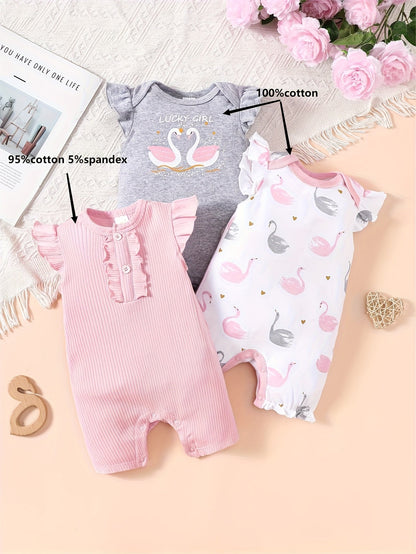 Baby Girl Cartoon Jumpsuit - Summer