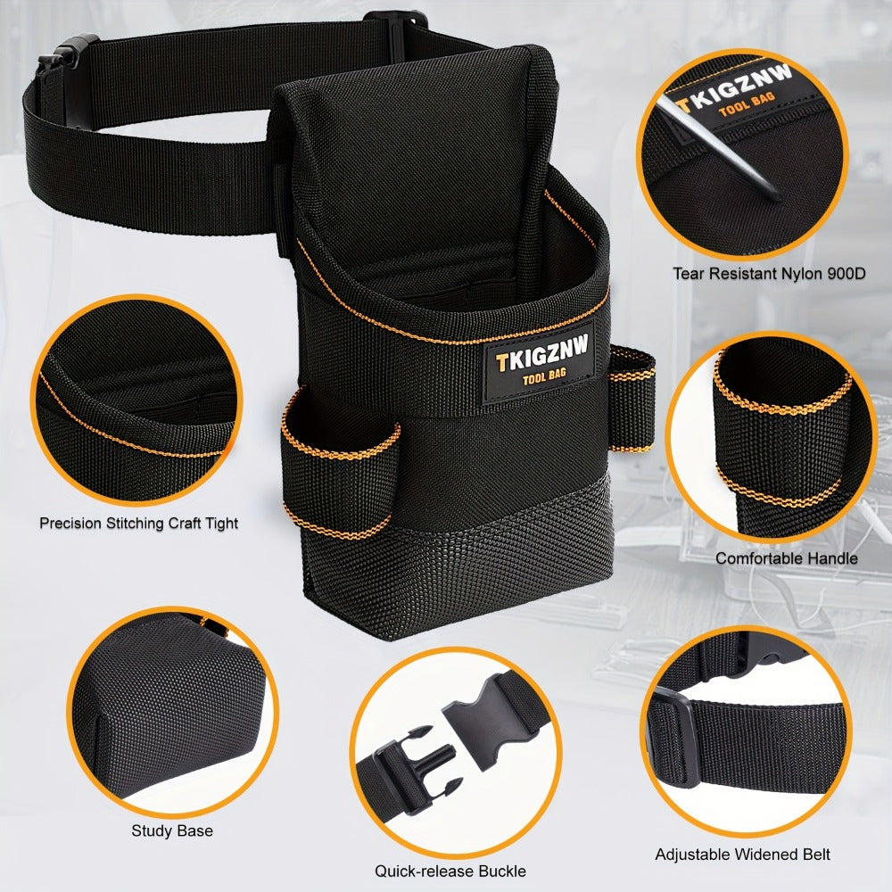Tool Belt Pouch Heavy Duty Electrician | Adjustable Strap Multi-Compartment Organizer with Zipper | Professional Tool Bag for Plumbers Mechanics Electricians Equipment Storage