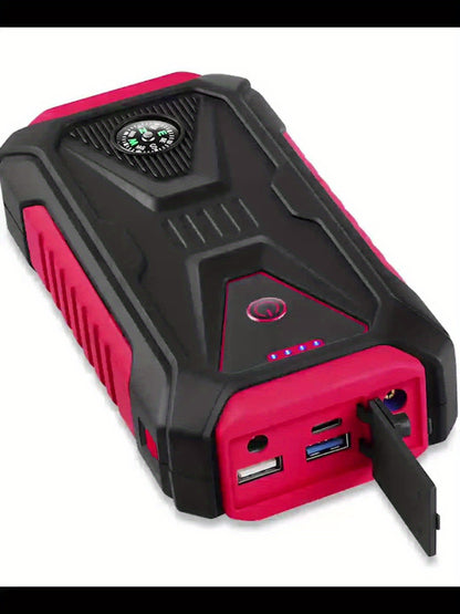 5000A Peak Jump Starter - 12V Portable Car Battery Starter with LED Flashlight, SOS Light, Safety Hammer & Compass | Gas & Diesel Engines, RV