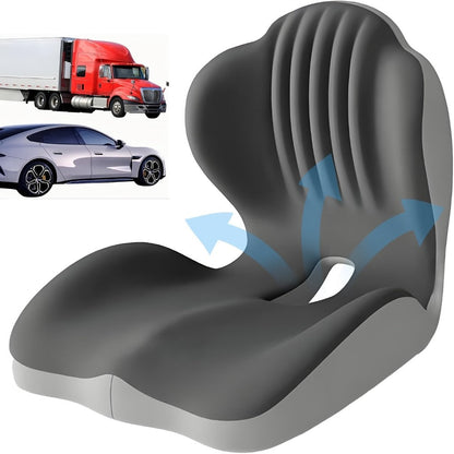 Memory Foam Seat Cushion Ergonomic with Back Support & Breathable Hollow Design – Comfortable Chair Pad for Office, Car Seat & Long Sitting, Unisex Gift