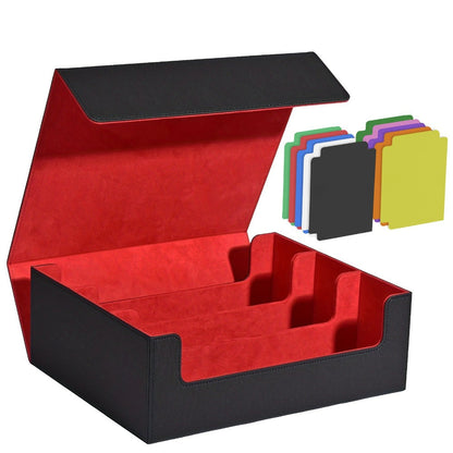 Trading Card Storage Box 1800+ Cards with 10 Dividers – Large Deck Case for Pokemon TCG, MTG Commander, Sports Cards – Multiple Colors, Fits Sleeved Cards