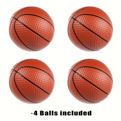 Over Door Basketball Hoop with LED Lights & Electronic Scoreboard – Mini Hoop Set with 4 Balls for Kids Teens Adults, No Drilling Indoor Outdoor Sport Game | Best Birthday Christmas Gift
