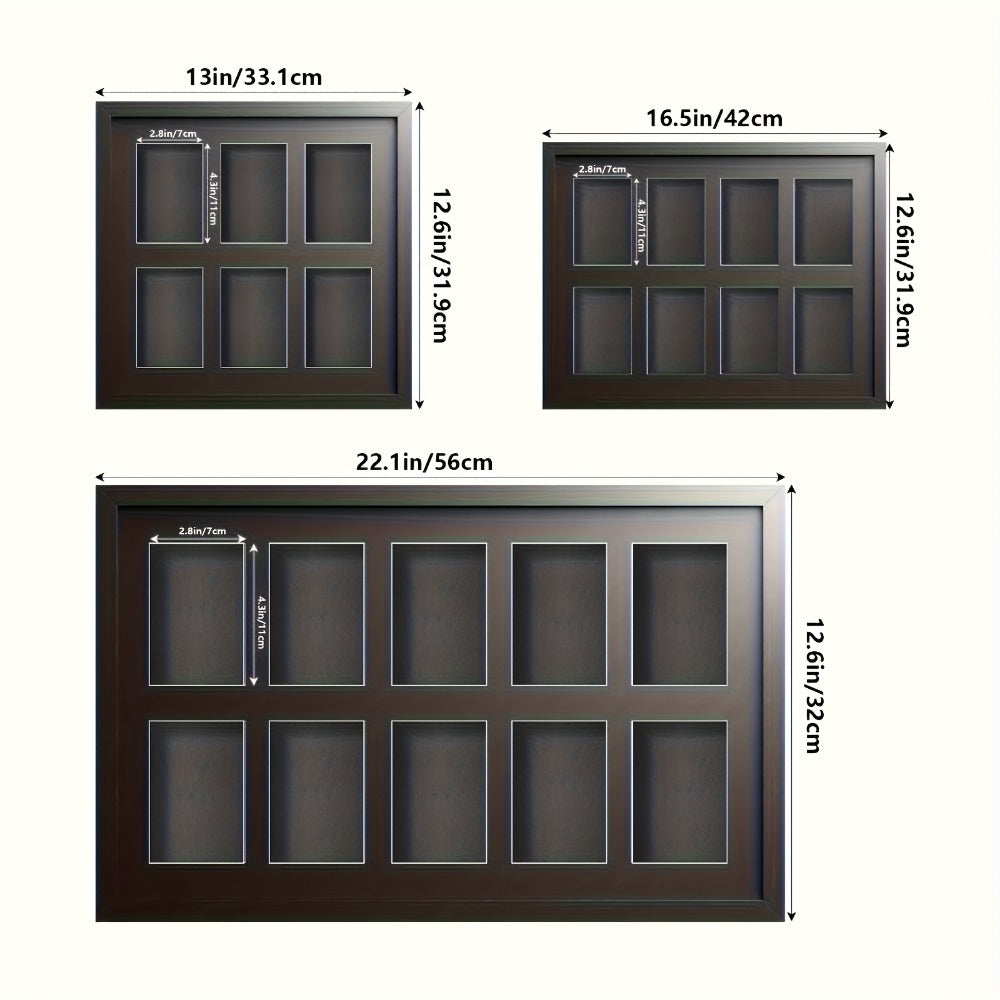 Trading Card Display Case Wall Mounted Wood Frame – Pokemon TCG Sports Cards 35–360pt Compatible, 1/2/4/6/10 Grid Options, Card Collector Gift for Teen & Adult Ages 14+