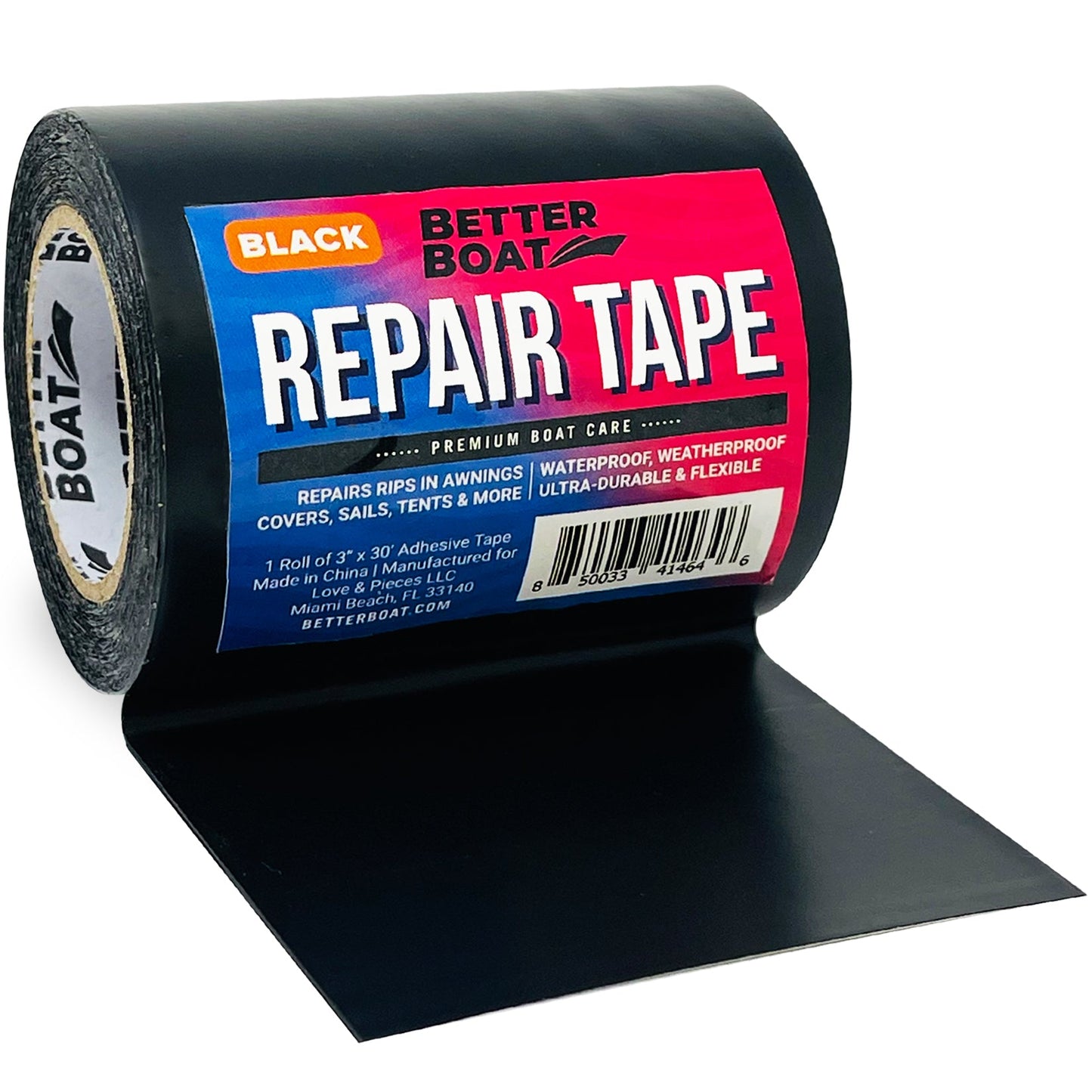 Repair Tape Fabric Repair Boat Covers Canvas Tent Repair Tape Pop Up Camper RV Awning Repair Tape Tarp Canopy Tear & Vinyl Waterproof Bimini Tops Sail Air Mattress Patch Kit 30FTx3 Heavy Duty