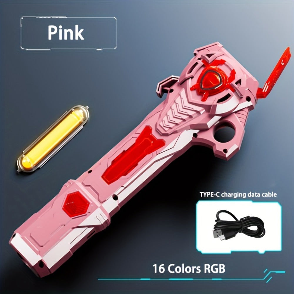 RGB Light-Up Saber Toy 16 Colors Rechargeable Light Sword with Gravity Sensor & Sound Effects – 2-in-1 Flashing Space Sword for Kids Boys Girls | Best Birthday Christmas Gift
