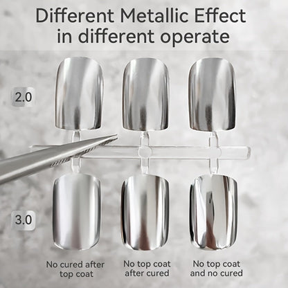 Mirror Metallic Nail Art Painting Gel with Built-In Brush 0.24oz — Metal Effect UV LED Soak Off Silver Chrome Line Drawing Flower Geometric DIY Home Salon Manicure Women Nail Artists