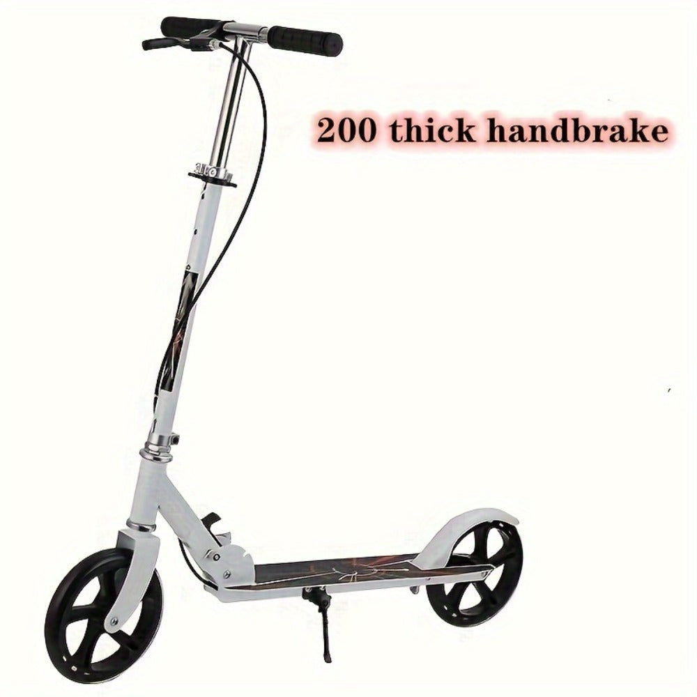 Foldable Commuter Scooter for Adults and Teens – 4-Gear Adjustable Height Double Brake Lightweight 2-Wheel Kick Scooter 220 lb Capacity, Eco-Friendly Gift for Youth Ages 14 and Up (White)