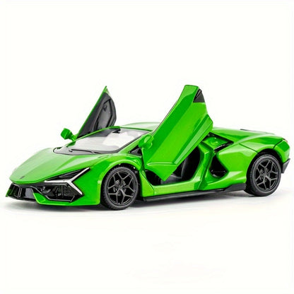 Lamborghini Diecast Car Model 1:36 Scale Alloy Pullback with Openable Doors | Aerodynamic Supercar Replica | Collectible Toy Gift for Kids Adults Orange Green Red