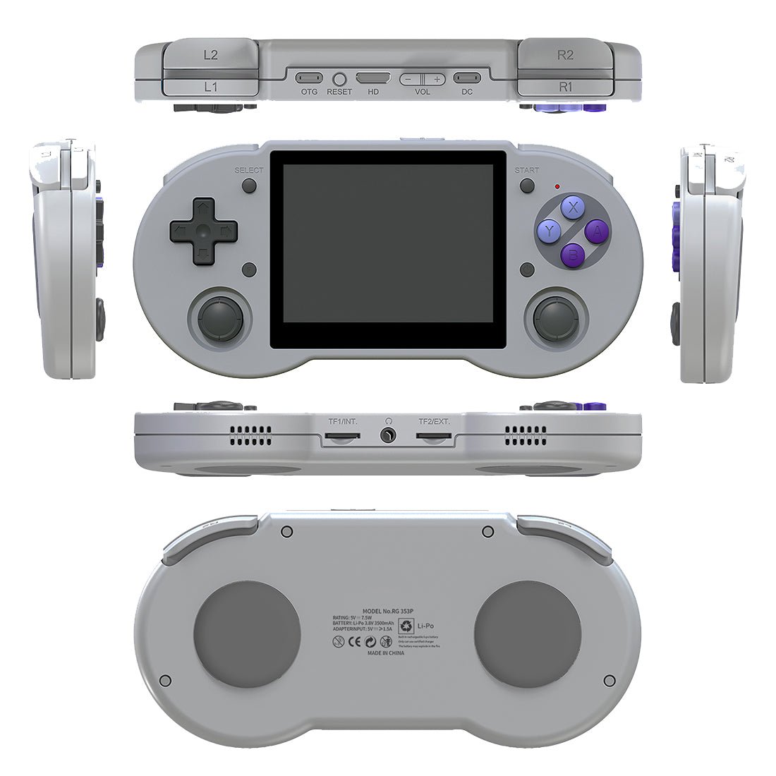 Anbernic RG353P Handheld Game Console Dual OS Android 11 Linux SNES Style 3.5-Inch IPS HDMI Retro Emulator 3500mAh 2GB RAM Wi-Fi Bluetooth