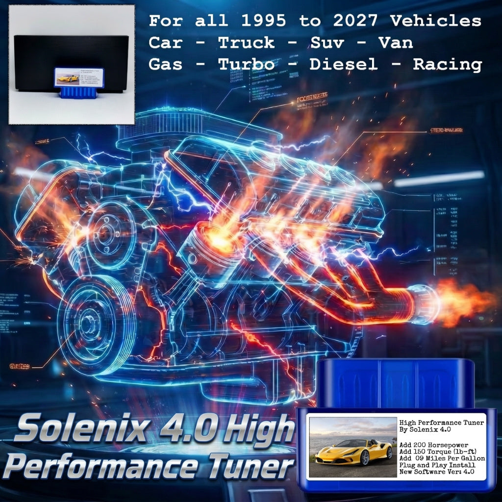 Car SUV Truck Parts Accessories - Solenix Upgrade - Fits All Vehicles - Compatible With Exhaust Pipes Tips Muffler Car Jump Starter Cold Air Intake System