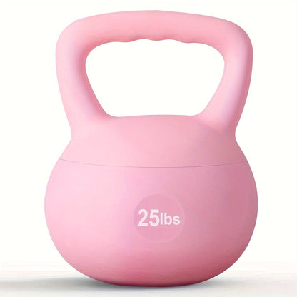 Soft PVC Kettlebell Iron Sand Filled – Wide Non-Slip Handle, 10 to 25 lbs, Safe for Home Use – Strength Training Weights for Women & All Fitness Levels, 4 Colors