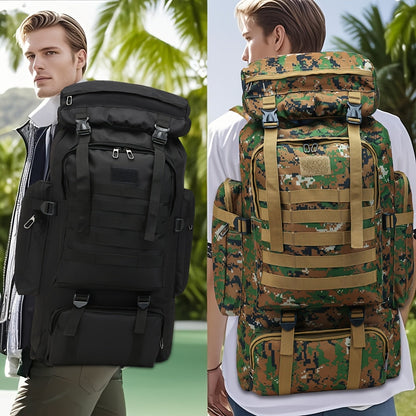 Military Hiking Backpack 80L – Tactical 3-Day Assault Pack Oxford Fabric DIY System for Camping Hunting Travel Unisex